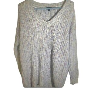 Torrid | Multicolor Pastel V-neck Pullover Sweater Size 0